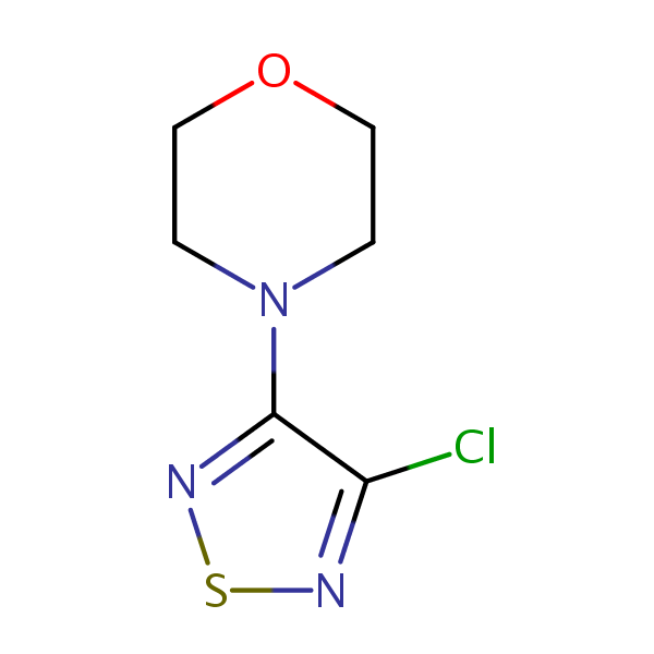 3-Chloro-4-morpholino-1,2,5-thiadiazole structural formula