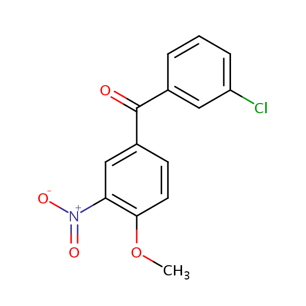 (3-Chlorophenyl)(4-methoxy-3-nitrophenyl)methanone structural formula