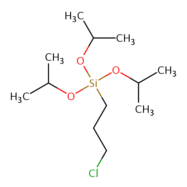 (3-Chloropropyl)tris(1-methylethoxy)silane structural formula