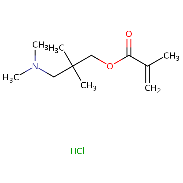 3-(Dimethylamino)-2,2-dimethylpropyl methacrylate hydrochloride structural formula