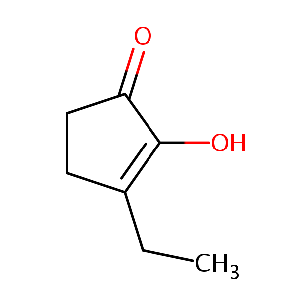 3-Ethyl-2-hydroxy-2-cyclopenten-1-one structural formula