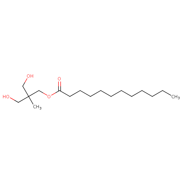 3-Hydroxy-2-(hydroxymethyl)-2-methylpropyl laurate structural formula
