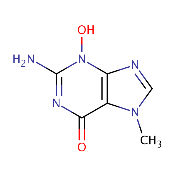 3-Hydroxy-7-methylguanine structural formula