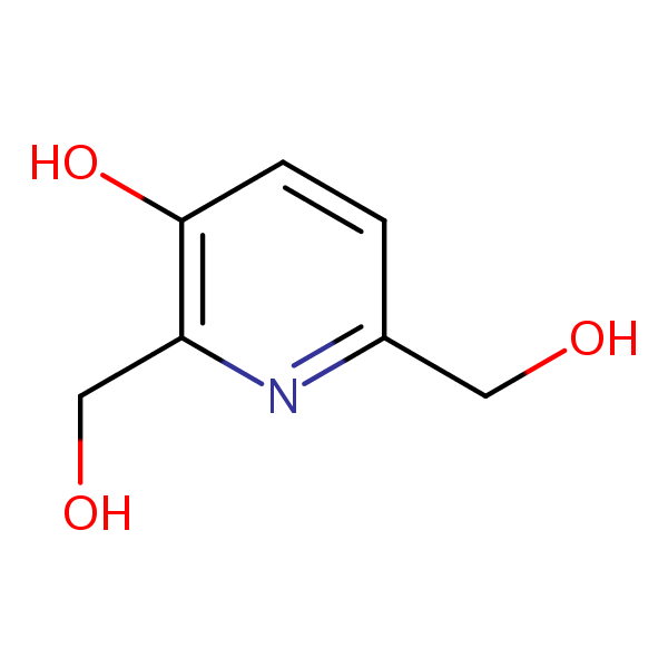 3-Hydroxypyridine-2,6-dimethanol structural formula