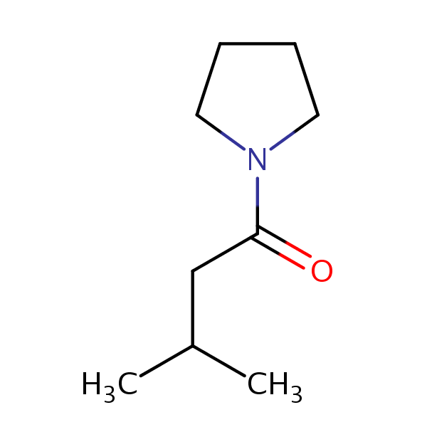 3-Methyl-1-(1-pyrrolidinyl)-1-butanone structural formula