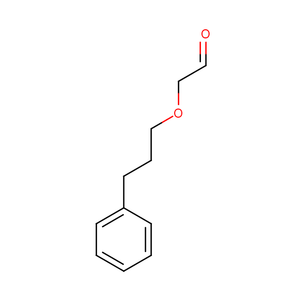 (3-Phenylpropoxy)acetaldehyde structural formula