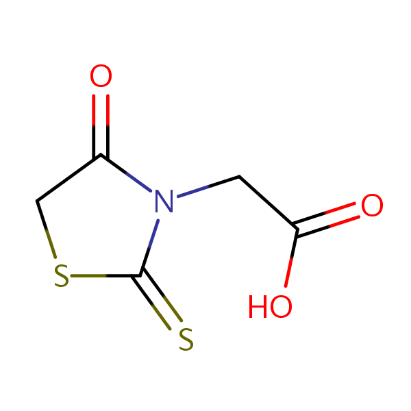 3-Thiazolidineacetic acid, 4-oxo-2-thioxo- structural formula
