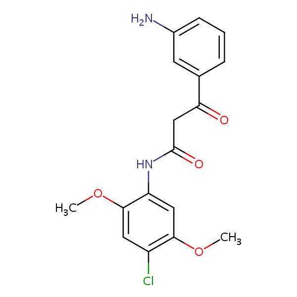 3-(m-Aminophenyl)-N-(4-chloro-2,5-dimethoxyphenyl)-3-oxopropionamide structural formula