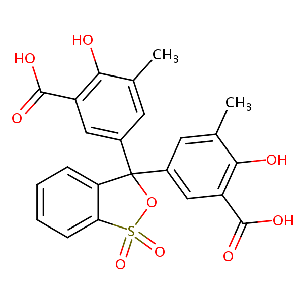 3,3’-(3H-2,1-Benzooxathiol-3-ylidene)bis(6-hydroxy-5-methylbenzoicacid) S,S-dioxide structural formula