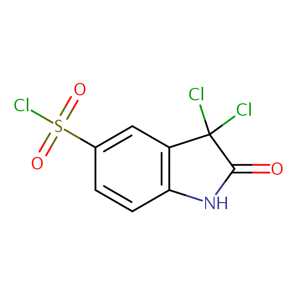 3,3-Dichloro-2-oxoindoline-5-sulphonyl chloride structural formula