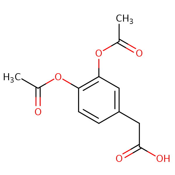 3,4-Diacetoxyphenylacetic acid structural formula