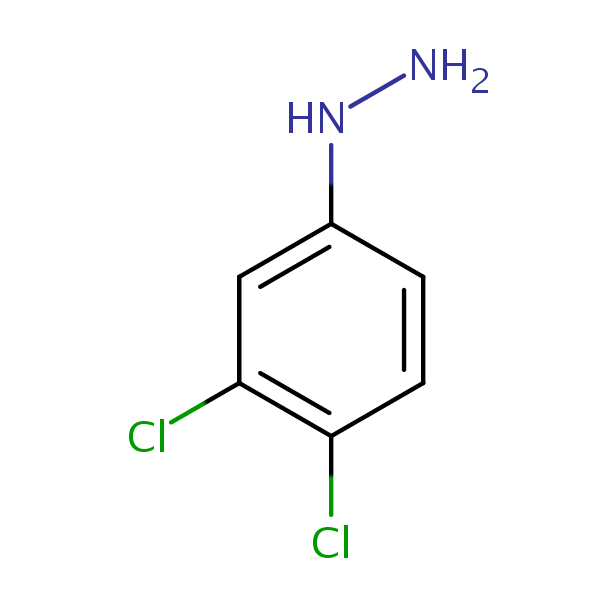 (3,4-Dichlorophenyl)hydrazine structural formula