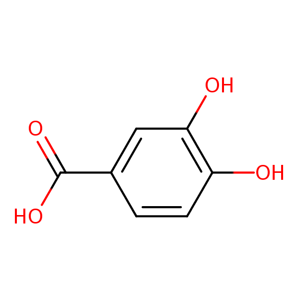 3,4-Dihydroxybenzoic Acid structural formula