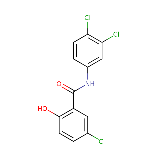 3,4,5-Trichlorosalicylanilide structural formula