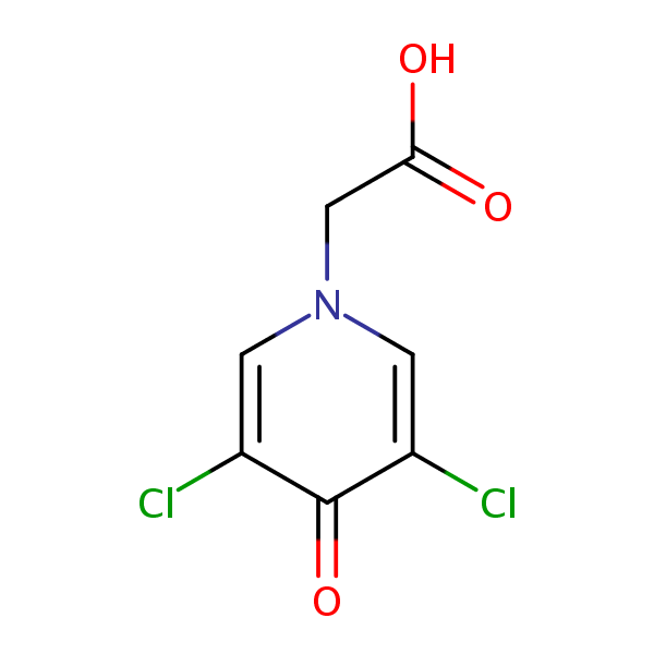 3,5-Dichloro-4-oxo-4H-pyridine-1-acetic acid structural formula