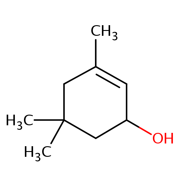 3,5,5-Trimethyl-2-cyclohexen-1-ol structural formula