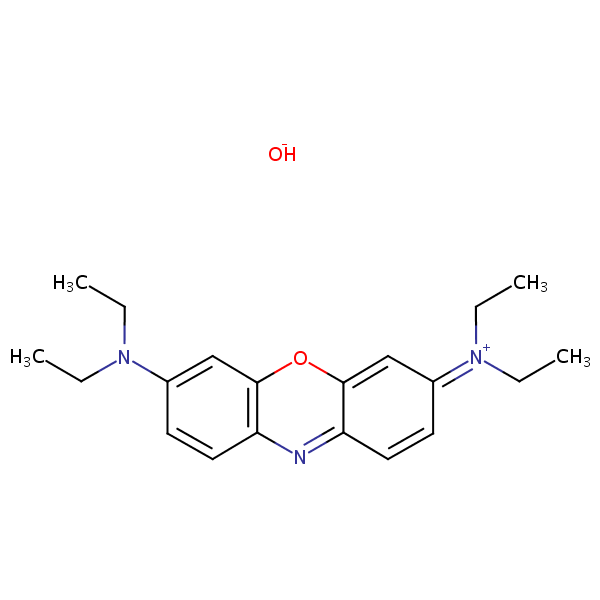 3,7-Bis(diethylamino)phenoxazin-5-ium hydroxide structural formula
