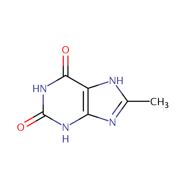 3,7-Dihydro-8-methyl-1H-purine-2,6-dione structural formula