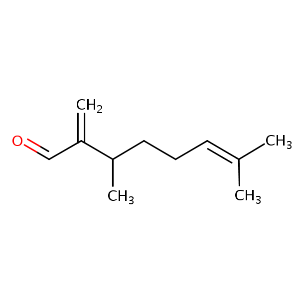 3,7-Dimethyl-2-methyleneocta-6-enal structural formula
