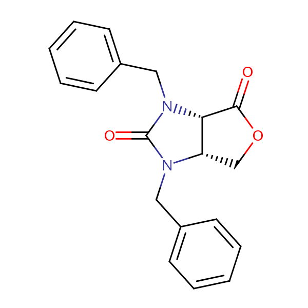 (3AS,6aR)-1,3-dibenzyltetrahydro-1H-furo(3,4-d)imidazole-2,4-dione structural formula