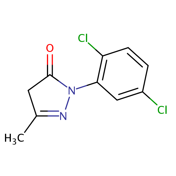 3H-Pyrazol-3-one, 2-(2,5-dichlorophenyl)-2,4-dihydro-5-methyl- structural formula