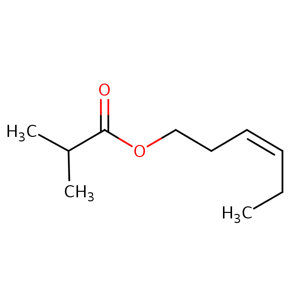 (3Z)-Hex-3-en-1-yl 2-methylpropanoate structural formula