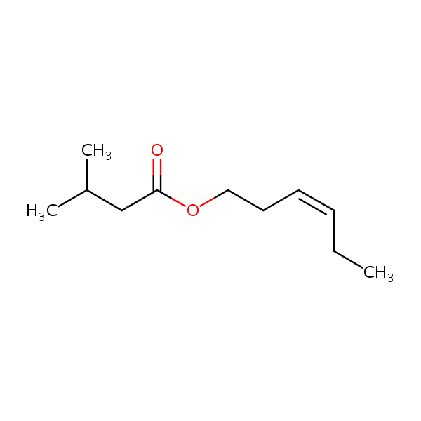 (3Z)-Hex-3-en-1-yl 3-methylbutanoate structural formula