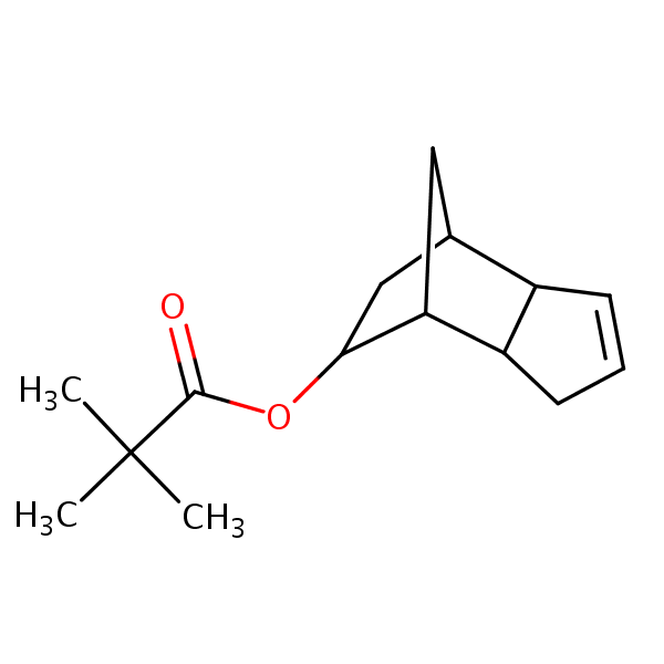 3a,4,5,6,7,7a-Hexahydro-1H-4,7-methanoinden-6-yl 2,2-dimethylpropanoate structural formula