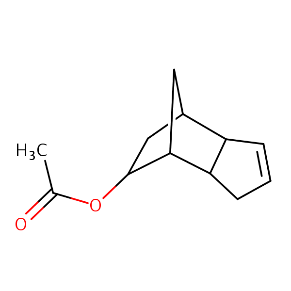 3a,4,5,6,7,7a-Hexahydro-1H-4,7-methanoinden-6-yl acetate structural formula