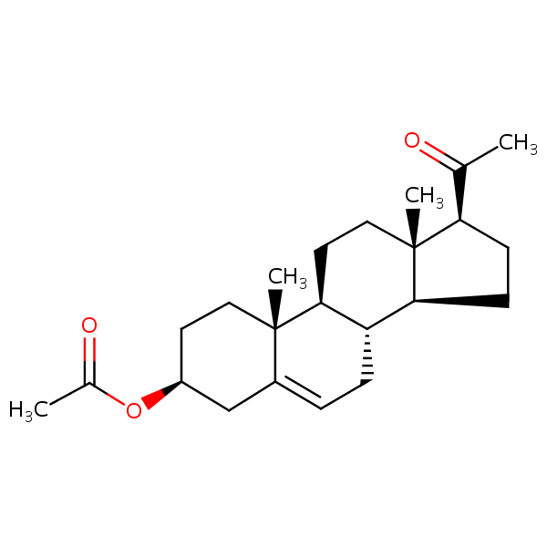3beta-Acetoxy-5-pregnene-20-one structural formula
