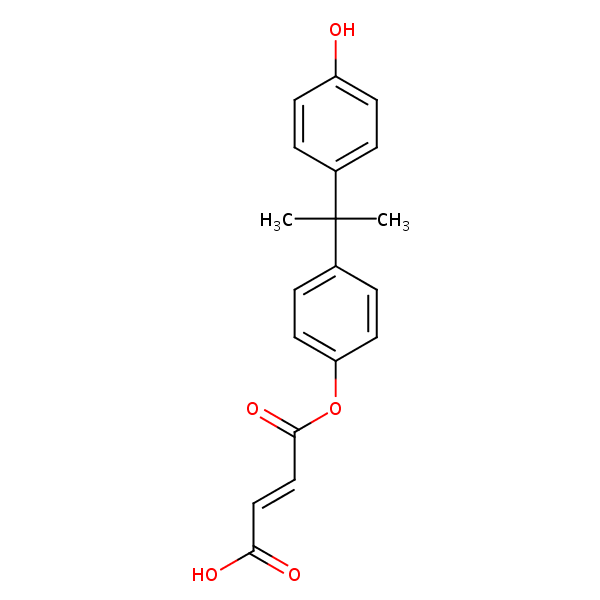 (4-(1-(4-Hydroxyphenyl)-1-methylethyl)phenyl) hydrogen fumarate structural formula