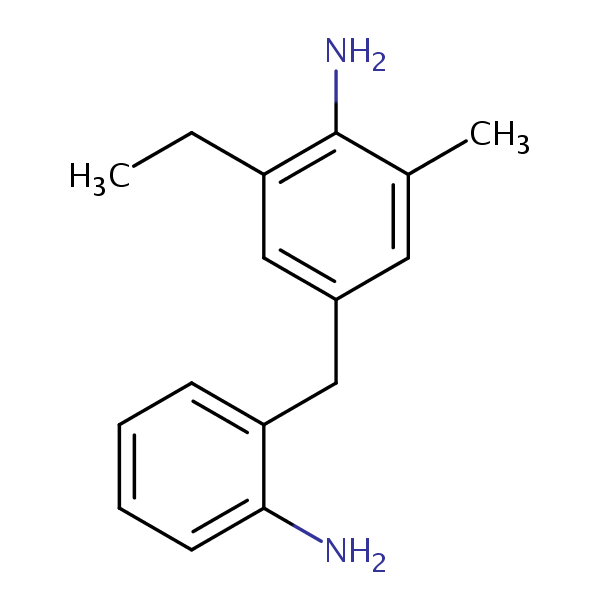 4-((2-Aminophenyl)methyl)-2-ethyl-6-methylaniline structural formula