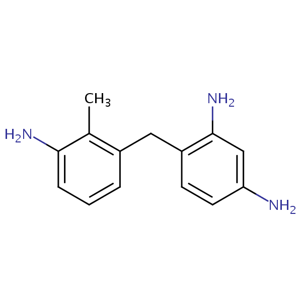 4-((3-Amino-2-methylphenyl)methyl)benzene-1,3-diamine structural formula