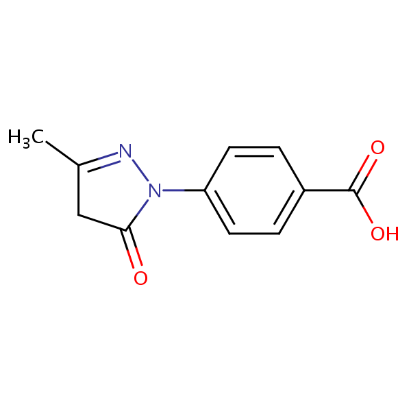 4-(3-Methyl-5-oxo-4,5-dihydro-1H-pyrazol-1-yl)benzoic acid structural formula