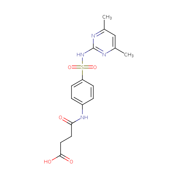 4-((4-(((4,6-Dimethyl-2-pyrimidinyl)amino)sulphonyl)phenyl)amino)-4-oxobutyric acid structural formula