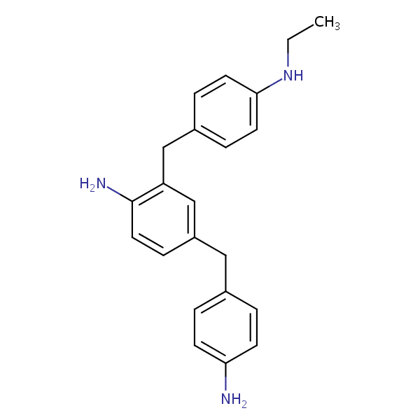 4-((4-Aminophenyl)methyl)-2-((4-(ethylamino)phenyl)methyl)aniline structural formula