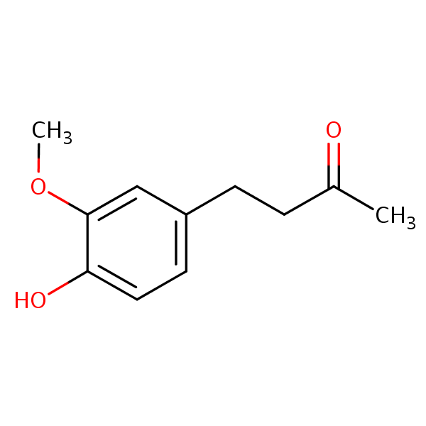 4-(4-Hydroxy-3-methoxyphenyl)-2-butanone structural formula