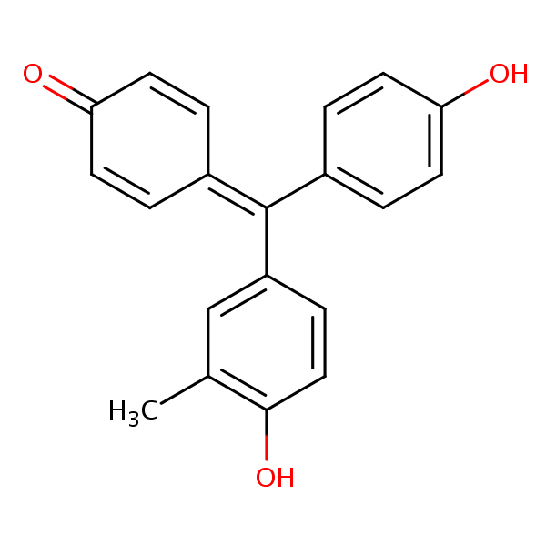 4-((4-Hydroxy-3-methylphenyl)(4-hydroxyphenyl)methylene)cyclohexa-2,5-dien-1-one structural formula