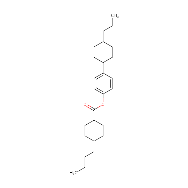 4-(4-Propylcyclohexyl)phenyl 4-butylcyclohexanecarboxylate structural formula
