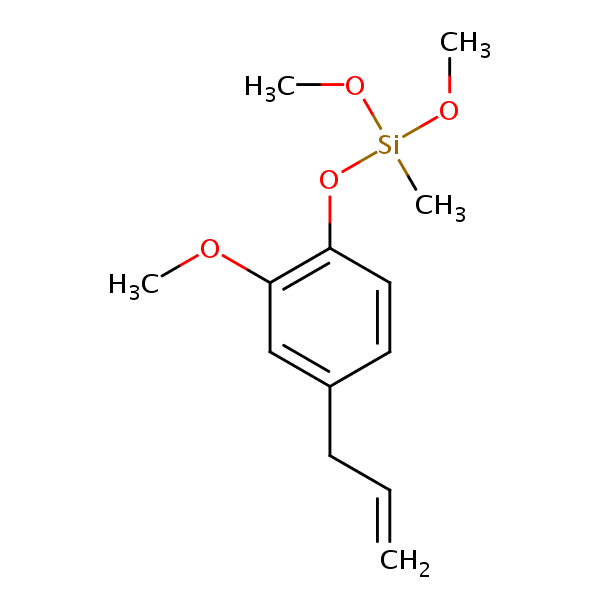 (4-Allyl-2-methoxyphenoxy)dimethoxymethylsilane structural formula