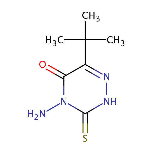 4-Amino-6-tert-butyl-3-thioxo-3,4-dihydro-1,2,4-triazin-5(2H)-one structural formula