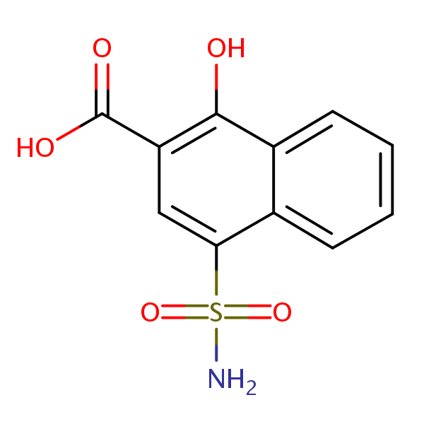 4-Aminosulphonyl-1-hydroxy-2-naphthoic acid structural formula