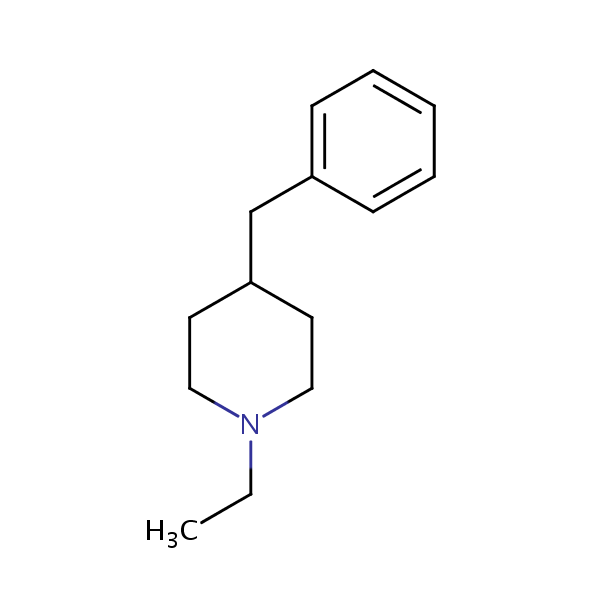 4-Benzyl-1-ethylpiperidine structural formula
