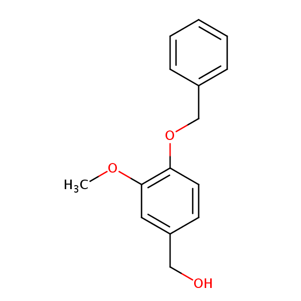 4-Benzyloxy-3-methoxybenzyl alcohol structural formula