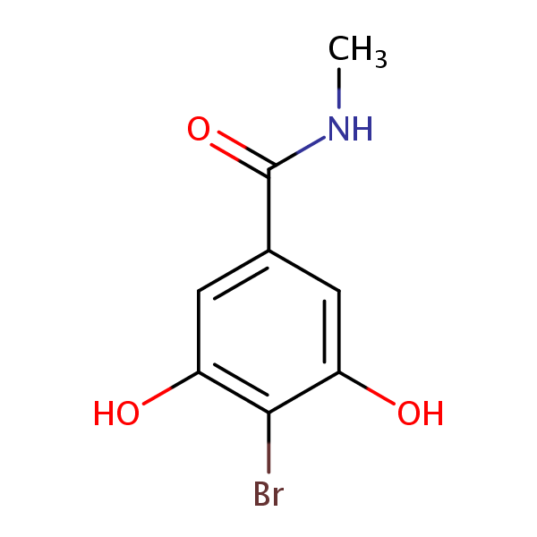4-Bromo-3,5-dihydroxy-N-methylbenzamide structural formula