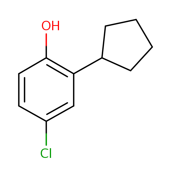 4-Chloro-2-cyclopentylphenol structural formula