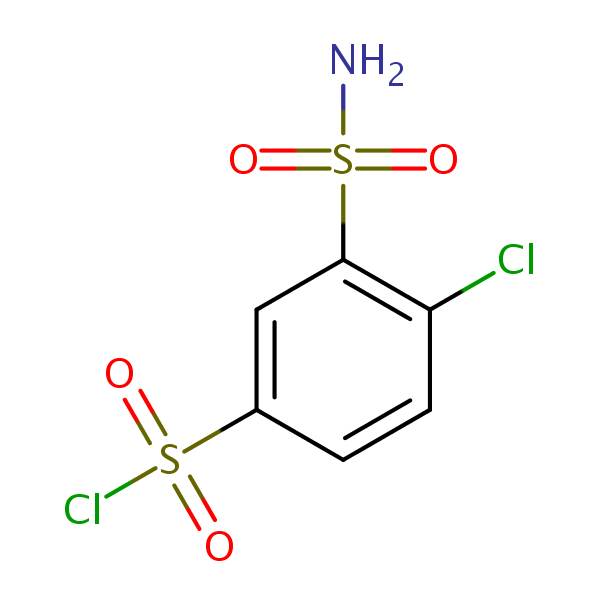 4-Chloro-3-sulphamoylbenzenesulphonyl chloride structural formula