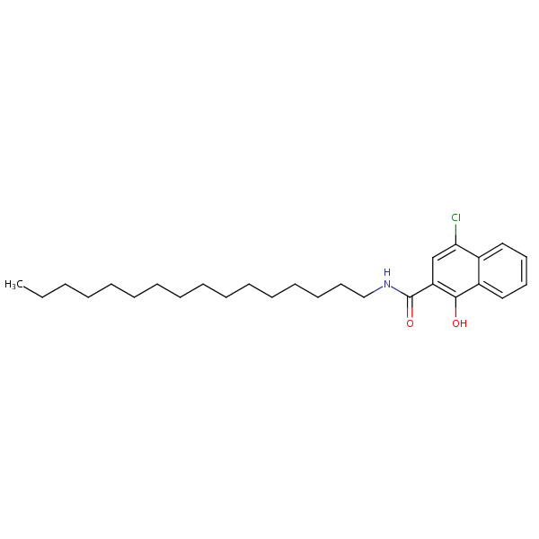 4-Chloro-N-hexadecyl-1-hydroxynaphthalene-2-carboxamide structural formula