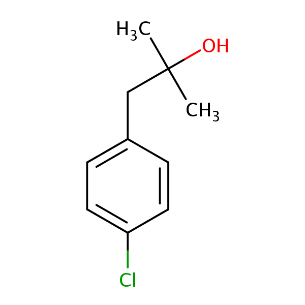 4-Chloro-alpha,alpha-dimethylphenethylic alcohol structural formula
