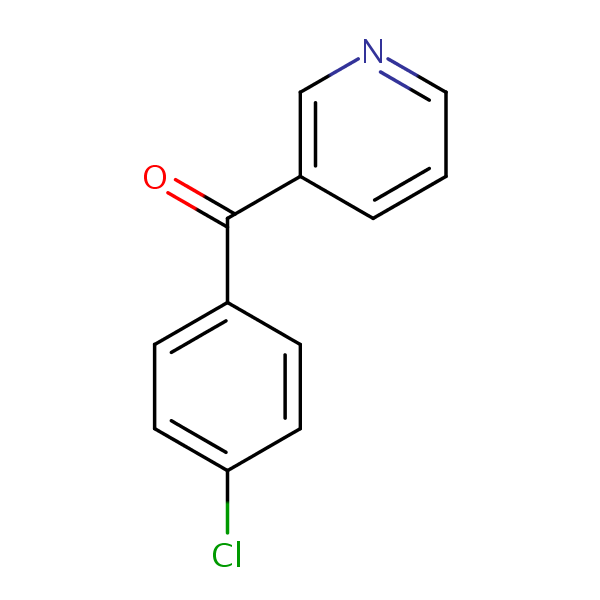 4-Chlorophenyl pyridin-3-yl ketone structural formula